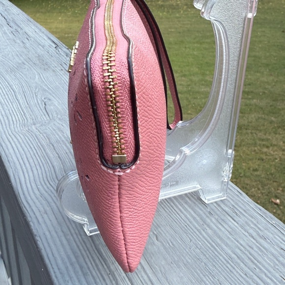 Coach Pink Crossgrain Leather Laser Cut Wristlet (EUC) - Picture 4 of 13